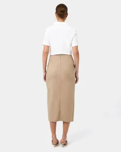 Forcast Abby Asymmetric Tailored Skirt Almond Discount