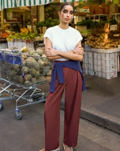 Forcast Abel Adjustable Waist Pants Clay