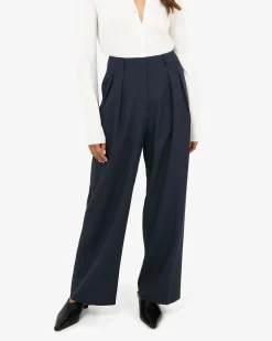 Forcast Abel Adjustable Waist Pants Navy Clearance
