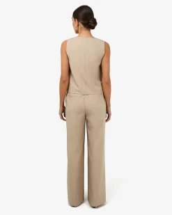 Forcast Abel Straight Leg Pants Oat