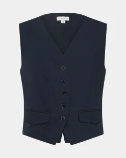 Forcast Abel Tailored Vest Navy Hot