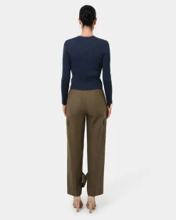 Forcast Abigail Cargo Relaxed Pants Khaki Outlet