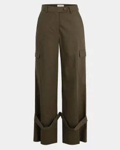 Forcast Abigail Cargo Relaxed Pants Khaki Outlet