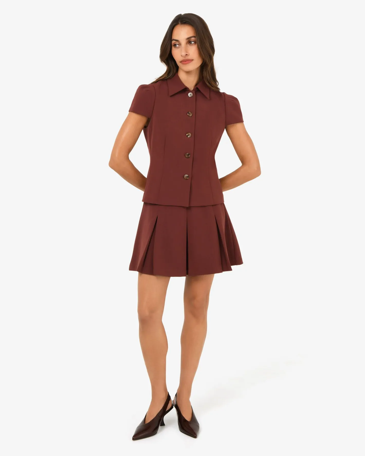 Forcast Ace Button Down Jacket Brick Hot