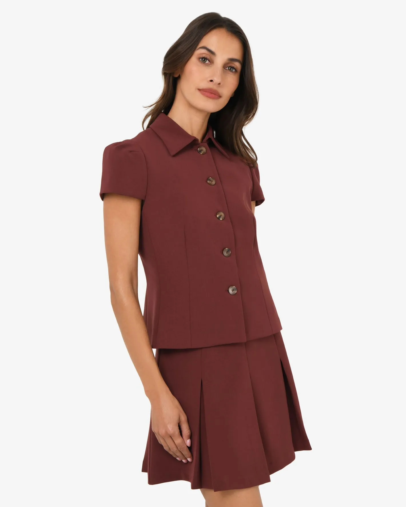 Forcast Ace Button Down Jacket Brick Hot