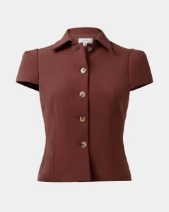 Forcast Ace Button Down Jacket Brick Hot