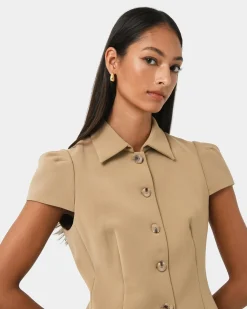 Forcast Ace Button Down Jacket Tan Outlet