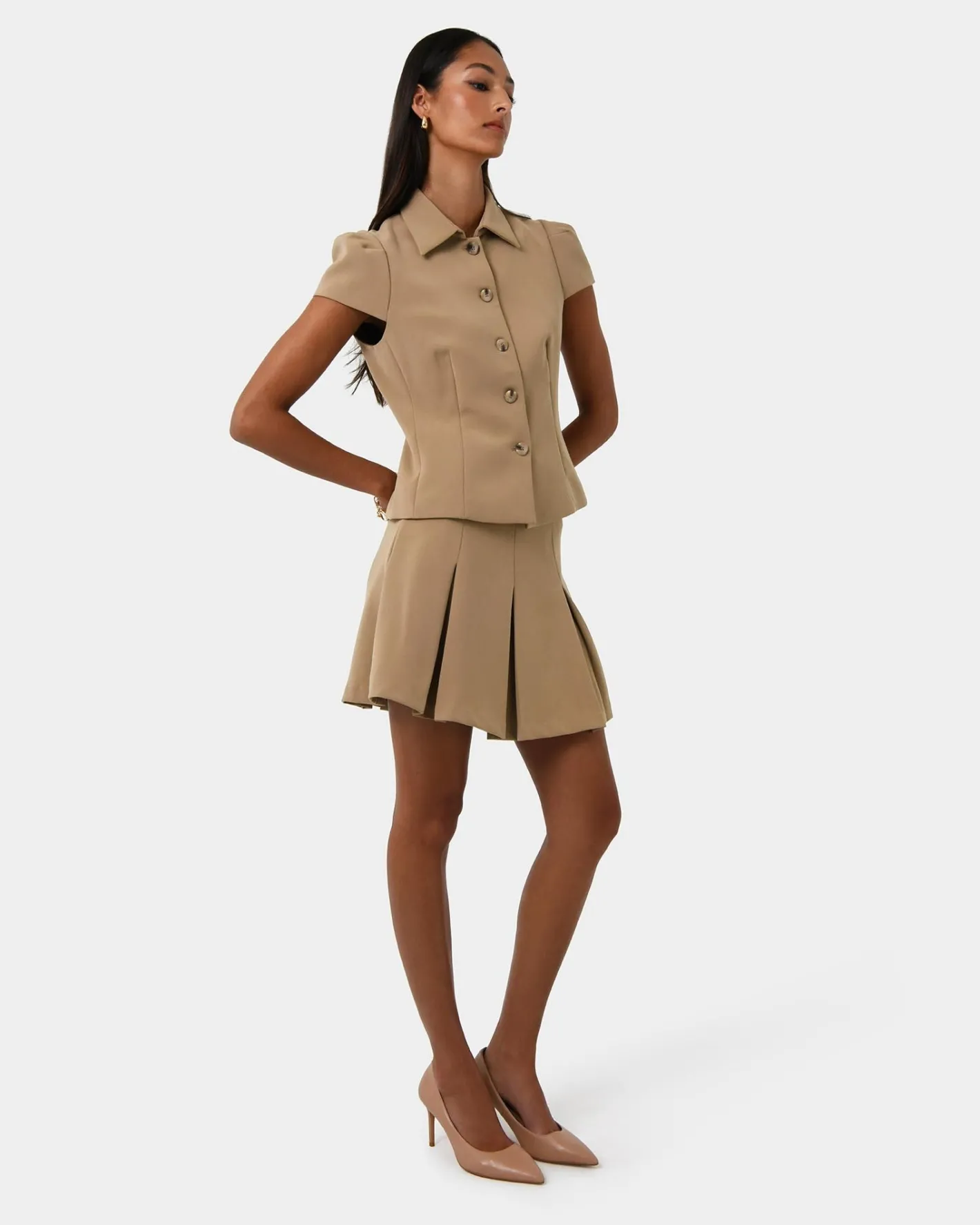 Forcast Ace Button Down Jacket Tan Outlet