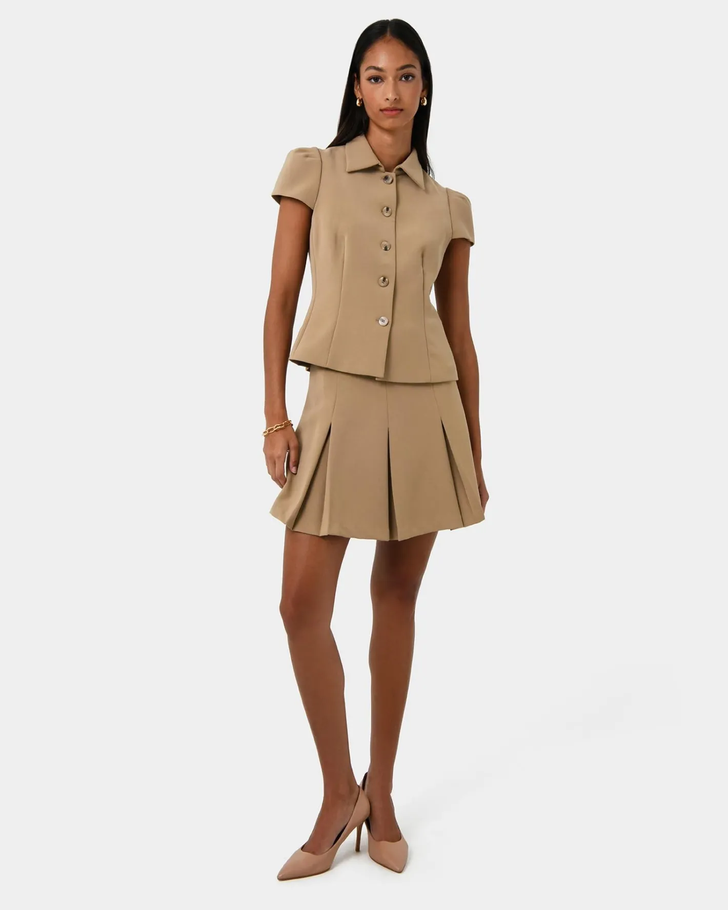 Forcast Ace Button Down Jacket Tan Outlet