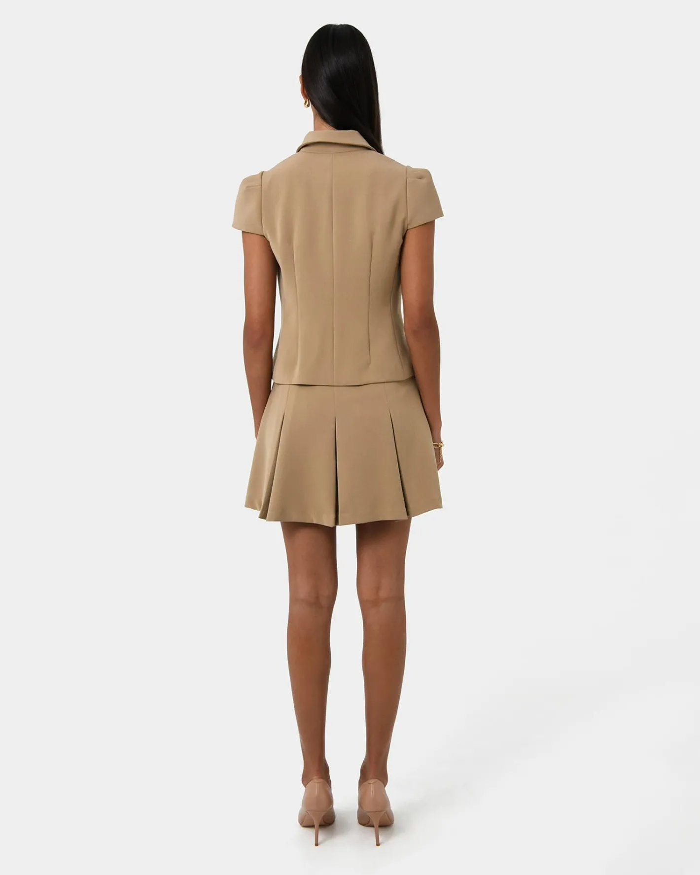 Forcast Ace Pleated Skirt Tan Best