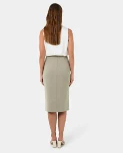 Forcast Ace Side Button Skirt TAUPE Online