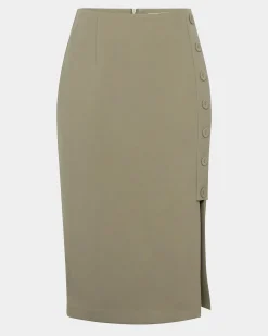 Forcast Ace Side Button Skirt TAUPE Online