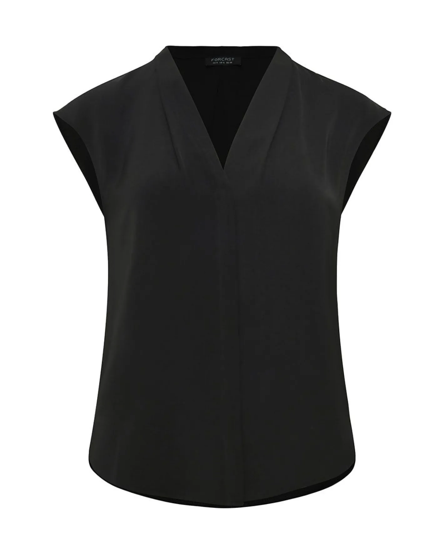 Forcast Adelaide V-neck Cap Sleeve Top Black Best