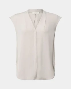 Forcast Adelaide V-neck Cap Sleeve Top Ecru Online