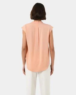 Forcast Adelaide V-neck Cap Sleeve Top Light Coral Outlet