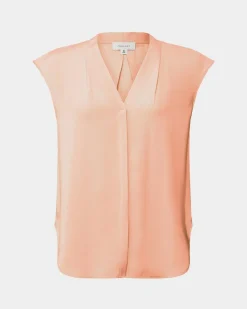 Forcast Adelaide V-neck Cap Sleeve Top Light Coral Outlet