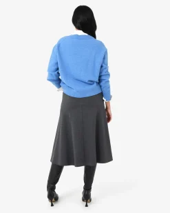 Forcast Adele Side Panel Midi Skirt Charcoal Online