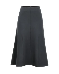 Forcast Adele Side Panel Midi Skirt Charcoal Online