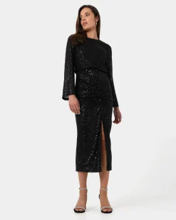 Forcast Adrianna Sequin Dress Black Best