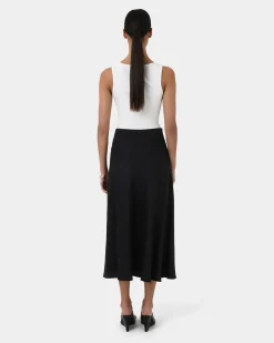 Forcast Aiya Bias Midi Skirt Black Outlet