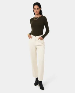 Forcast Alex Boyfriend Jeans Ecru New