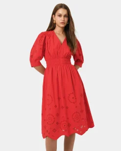 Forcast Ali Embroidered Dress Fiesta Red Online