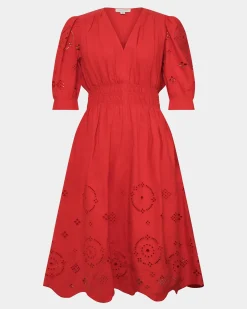 Forcast Ali Embroidered Dress Fiesta Red Online