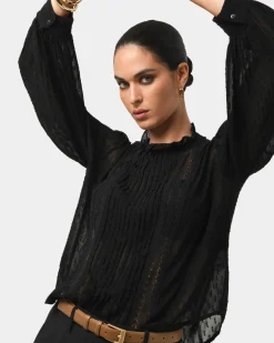 Forcast Aliana Lace Blouse Black Best