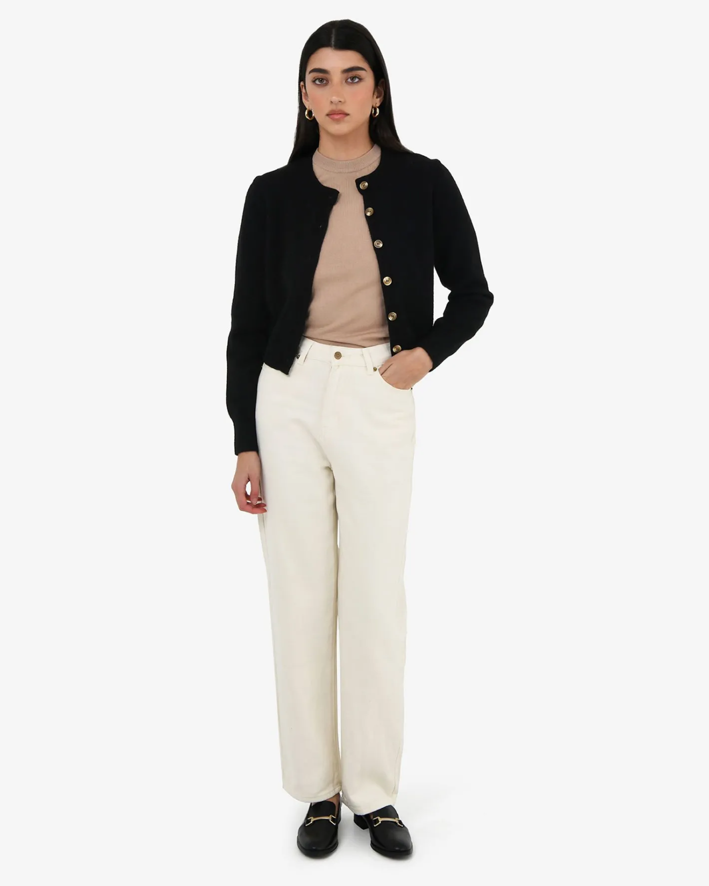 Forcast Alina Button Cardigan Black Best