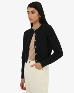 Forcast Alina Button Cardigan Black Best