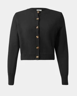 Forcast Alina Button Cardigan Black Best