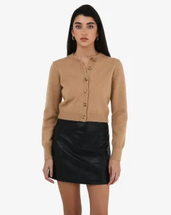 Forcast Alina Button Cardigan Camel Sale