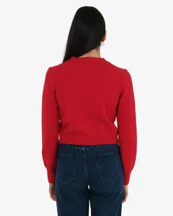 Forcast Alina Button Cardigan Red Discount