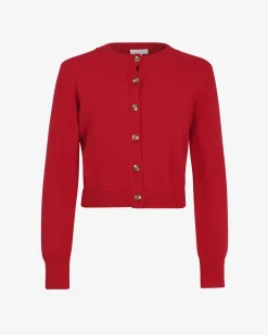 Forcast Alina Button Cardigan Red Discount