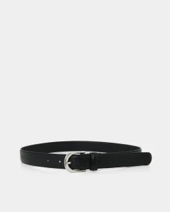 Forcast Alina Leather Belt Black Silver Outlet