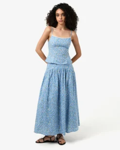 Forcast Alisa Cami Floral Top Blue Ditsy Hot