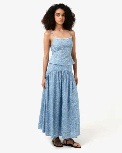 Forcast Alisa Cami Floral Top Blue Ditsy Hot