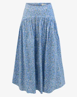 Forcast Alisa Gathered Full Skirt Blue Ditsy Best