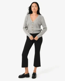 Forcast Alison Crop Flared Pants Black