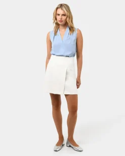 Forcast Alivia 2 V-neck Top Baby Blue Best