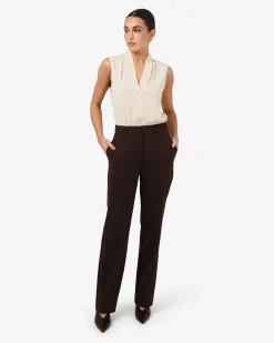 Forcast Alivia 2 V-neck Top White Sand Sale