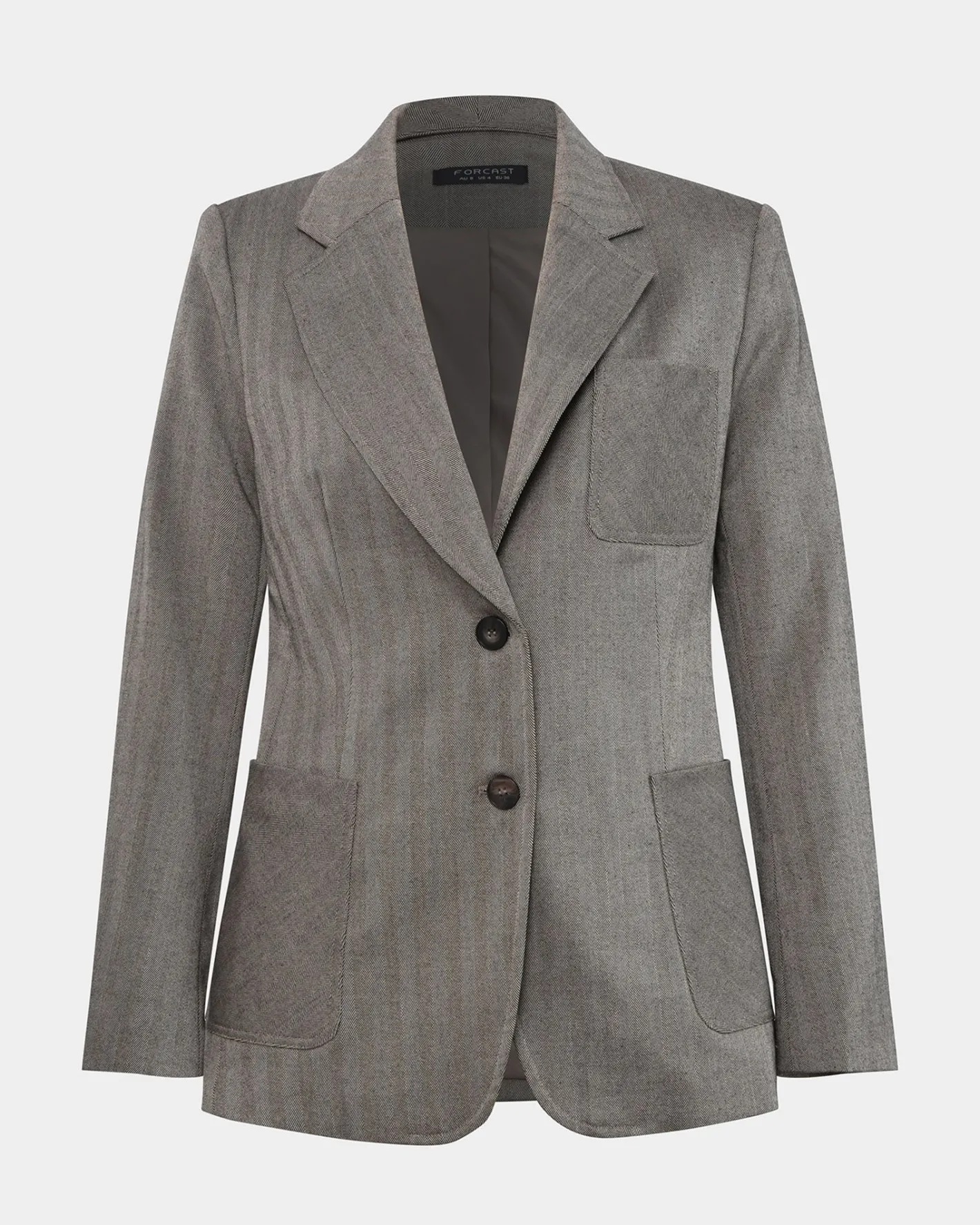 Forcast Allara Herringbone Jacket Beige Brown Sale