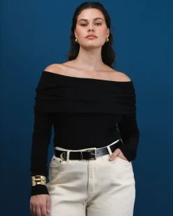 Forcast Ally Off Shoulder Knit Black Outlet