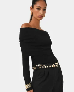 Forcast Ally Off Shoulder Knit Black Outlet