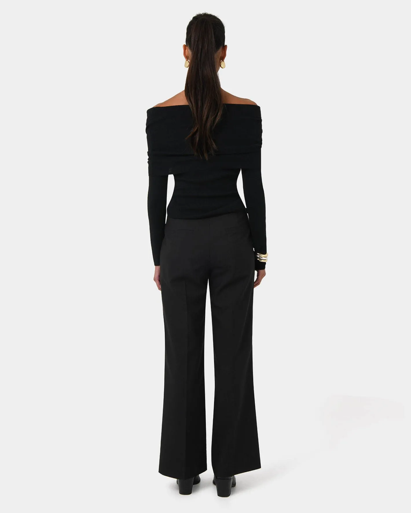 Forcast Ally Off Shoulder Knit Black Outlet
