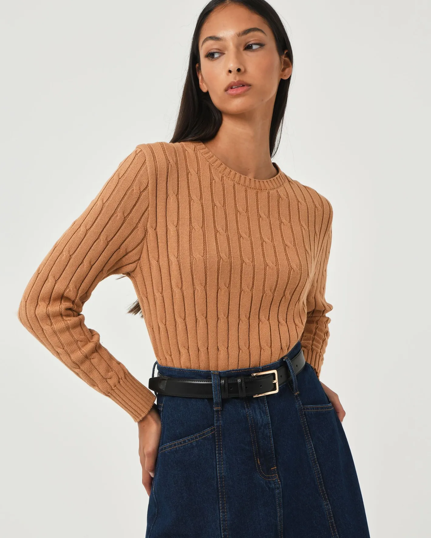 Forcast Amal Leather Belt Black Online