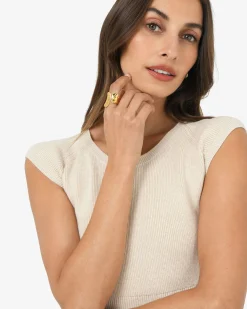 Forcast Amara Plated Open Ring Gold Hot