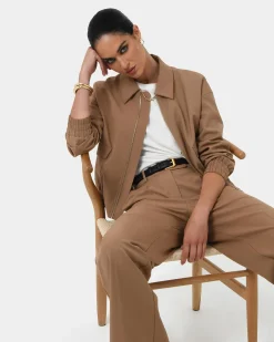 Forcast Amera Bomber Jacket Wood Smoke Discount