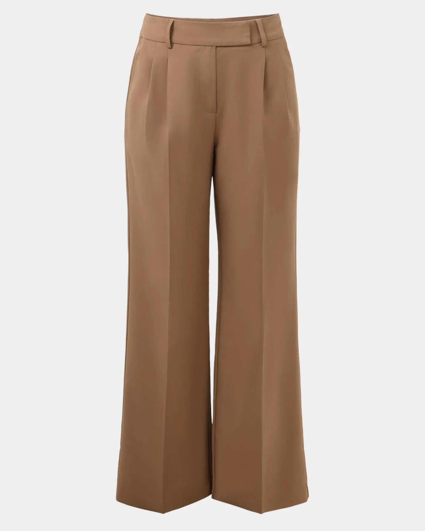 Forcast Amera Wide Leg Tailored Pants Wood Smoke Discount