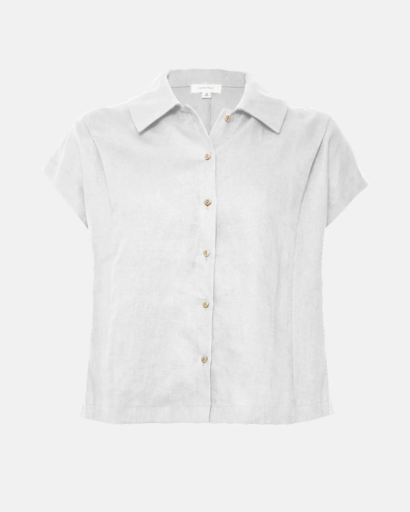 Forcast Ami Linen Collar Shirt Ivory Discount